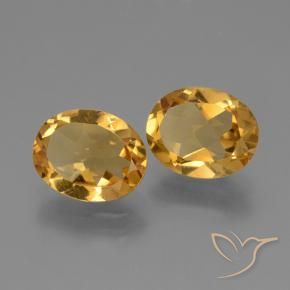 3.98 ctw Golden Citrine Stones, Natural Citrine in Oval Facet Shape for Sale