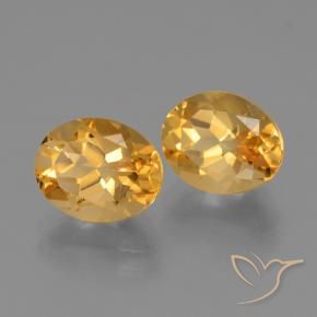 5.56 ctw Golden Citrine Stones, Natural Citrine in Oval Facet Shape for Sale