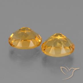 Citrine Gemstones in 10 x 8 mm (calibrated) Size for Sale, Citrine Stones in Medium-Light Orange-Gold Color