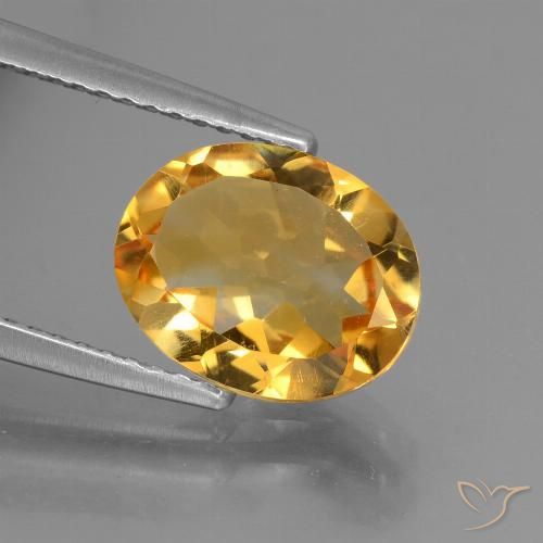 2.33ct Natural Medium Orange-Gold Citrine, Oval, VS