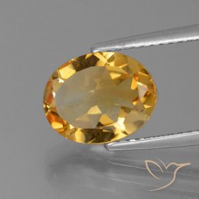 2.33 ct Golden Citrine Stone, Natural Citrine in Oval Facet Shape for Sale