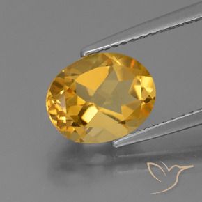 2.57 ct Golden Citrine Stone, Natural Citrine in Oval Facet Shape for Sale
