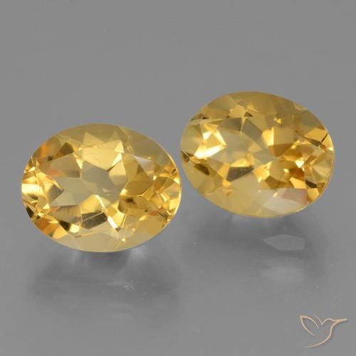 5.18 ctw Golden Citrine Stones, Natural Citrine in Oval Facet Shape for Sale