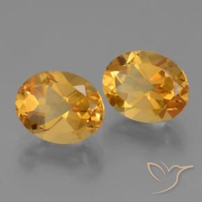 4.94 ctw Golden Citrine Stones, Natural Citrine in Oval Facet Shape for Sale