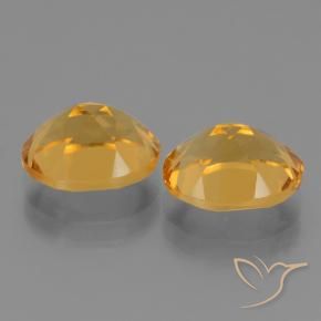 Citrine Gemstones in 10 x 8 mm (calibrated) Size for Sale, Citrine Stones in Dark Orange-Gold Color