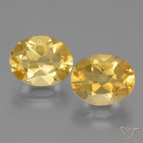 4.6 ct Yellow Citrine, 9.9 x 7.9 mm Oval Cut From Brazil, Photo A