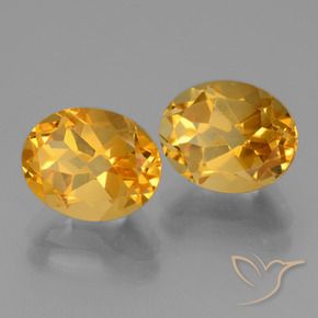 5.40 ctw Golden Citrine Stones, Natural Citrine in Oval Facet Shape for Sale