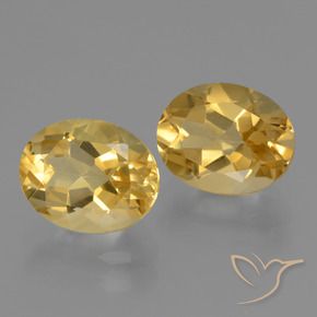 5.40 ctw Golden Citrine Stones, Natural Citrine in Oval Facet Shape for Sale