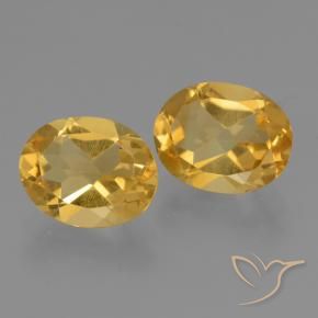 4.29 ctw Golden Citrine Stones, Natural Citrine in Oval Facet Shape for Sale