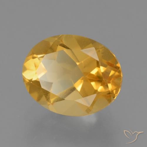 2.47 ct Golden Citrine Stone, Natural Citrine in Oval Facet Shape for Sale