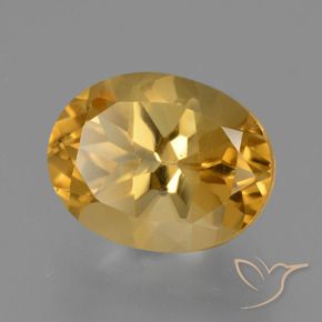 2.88 ct Golden Citrine Stone, Natural Citrine in Oval Facet Shape for Sale