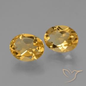 4.46 ctw Golden Citrine Stones, Natural Citrine in Oval Facet Shape for Sale