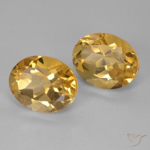 5.78 ctw Golden Citrine Stones, Natural Citrine in Oval Facet Shape for Sale