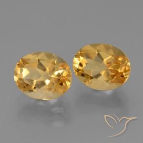 5.10 ctw Golden Citrine Stones, Natural Citrine in Oval Facet Shape for Sale