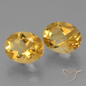 5.33 ctw Golden Citrine Stones, Natural Citrine in Oval Facet Shape for Sale