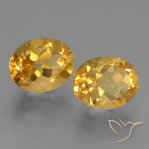 5.61 ctw Golden Citrine Stones, Natural Citrine in Oval Facet Shape for Sale