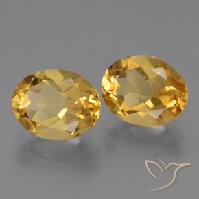 5.15 ctw Golden Citrine Stones, Natural Citrine in Oval Facet Shape for Sale