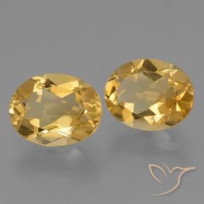 4.95 ctw Golden Citrine Stones, Natural Citrine in Oval Facet Shape for Sale