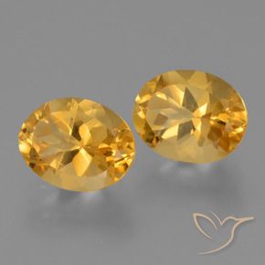 5.17 ctw Golden Citrine Stones, Natural Citrine in Oval Facet Shape for Sale