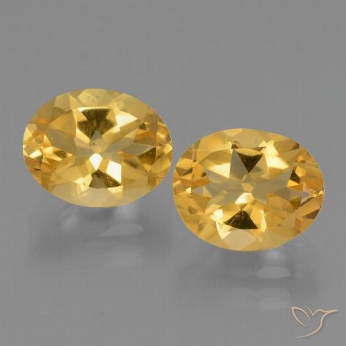 4.91 ct Yellow Citrine, 9.8 x 7.9 mm Oval Cut From Brazil, Photo A