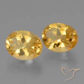4.91 ctw Golden Citrine Stones, Natural Citrine in Oval Facet Shape for Sale