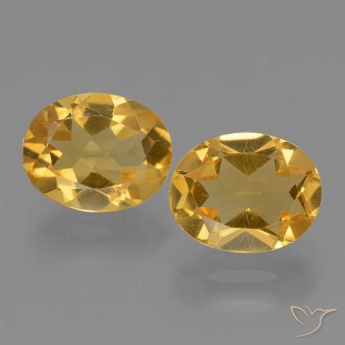 4.85 ctw Golden Citrine Gemstones, Citrine Gems in Oval Facet Shape for Sale.
