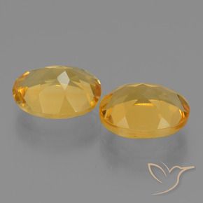Citrine Gemstones in 10 x 8 mm (calibrated) Size for Sale, Citrine Stones in Deep Golden Orange Color