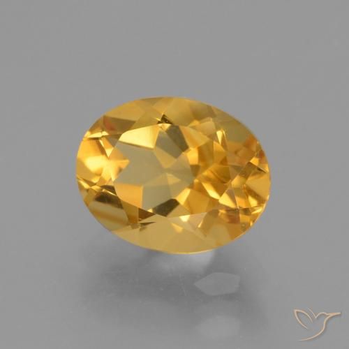 2.44 ct Golden Citrine Stone, Natural Citrine in Oval Facet Shape for Sale