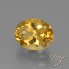 2.51 ct Golden Citrine Stone, Natural Citrine in Oval Facet Shape for Sale