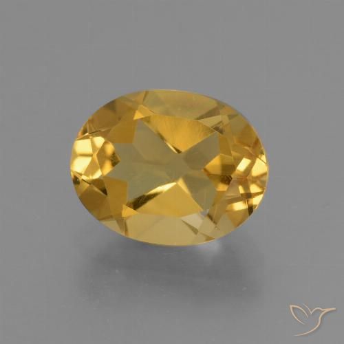 Deep Golden Orange Citrine Gem - 2.4ct Oval Facet (ID: 434128)