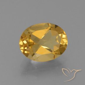 2.42 ct Golden Citrine Stone, Natural Citrine in Oval Facet Shape for Sale