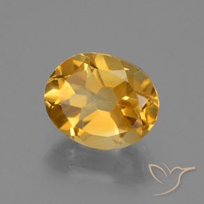 2.35 ct Golden Citrine Stone, Natural Citrine in Oval Facet Shape for Sale