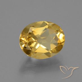2.28 ct Golden Citrine Stone, Natural Citrine in Oval Facet Shape for Sale