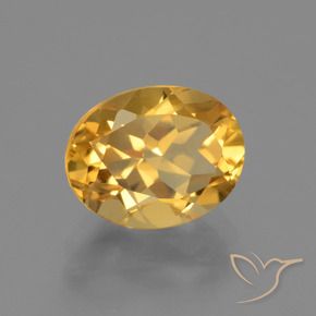 2.44 ct Golden Citrine Stone, Natural Citrine in Oval Facet Shape for Sale
