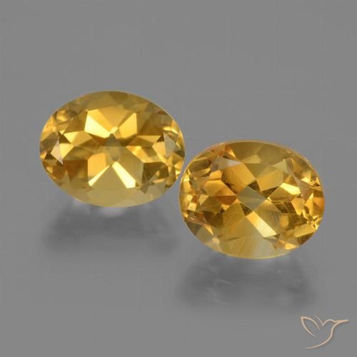 5 ct Yellow Citrine, 9.8 x 7.8 mm Oval Cut From Brazil, Photo A