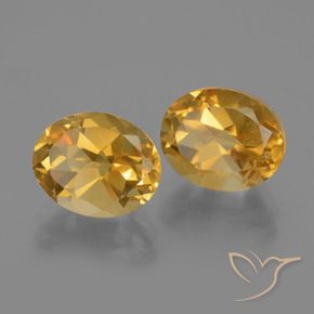 5.00 ctw Golden Citrine Stones, Natural Citrine in Oval Facet Shape for Sale