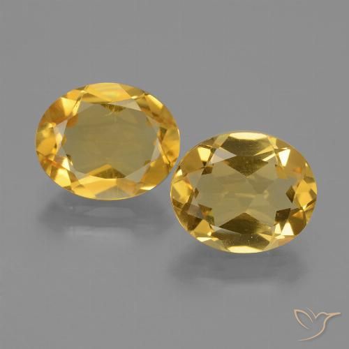 4.13 ctw Golden Citrine Gemstones, Citrine Gems in Oval Facet Shape for Sale.