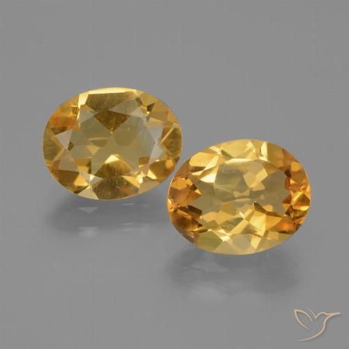 3.85 ctw Golden Citrine Gemstones, Citrine Gems in Oval Facet Shape for Sale.