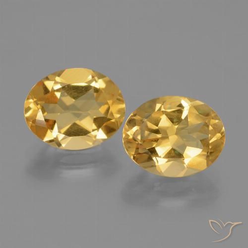 4.44 ctw Golden Citrine Gemstones, Citrine Gems in Oval Facet Shape for Sale.