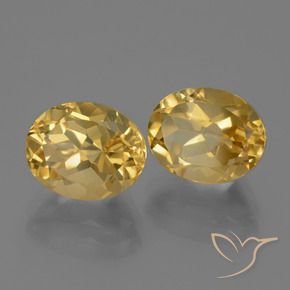 5.89 ctw Golden Citrine Stones, Natural Citrine in Oval Facet Shape for Sale