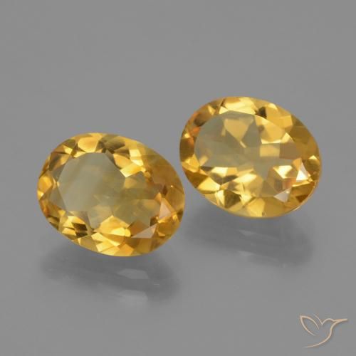 4.28 ctw Golden Citrine Stones, Natural Citrine in Oval Facet Shape for Sale