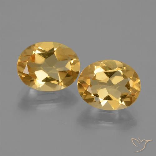 4.03 ct Yellow Citrine, 9.7 x 7.7 mm Oval Cut From Brazil, Photo A