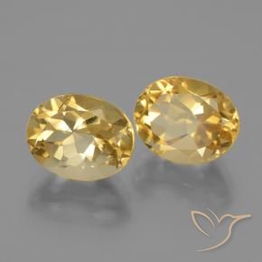 5.59 ctw Golden Citrine Stones, Natural Citrine in Oval Facet Shape for Sale