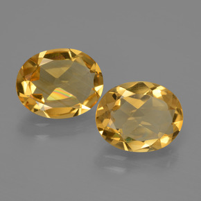Dark Golden Citrine Gem - 2ct Oval Facet (ID: 435429)