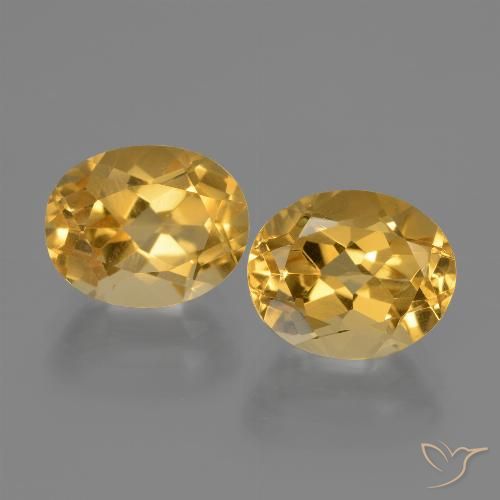 5.34 ct Yellow Citrine, 9.9 x 7.9 mm Oval Cut From Brazil, Photo A