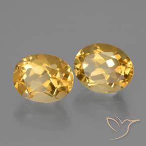 5.34 ctw Golden Citrine Stones, Natural Citrine in Oval Facet Shape for Sale