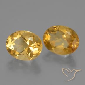 4.89 ctw Golden Citrine Stones, Natural Citrine in Oval Facet Shape for Sale