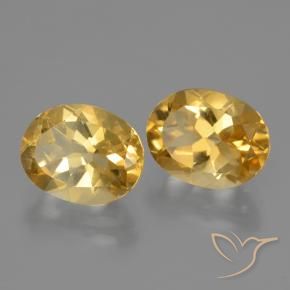 4.91 ctw Golden Citrine Stones, Natural Citrine in Oval Facet Shape for Sale