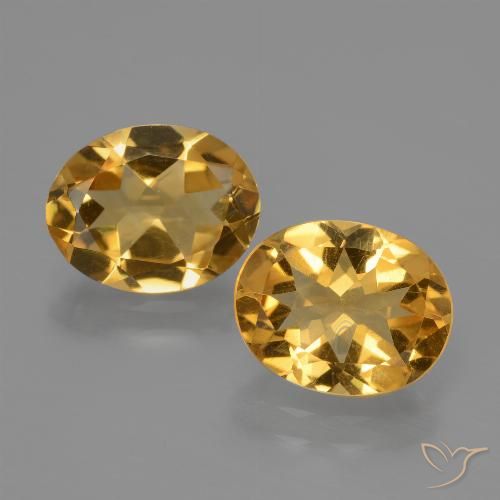 4.20ctw Natural Deep Golden Orange Citrine, Oval, VVS-VS