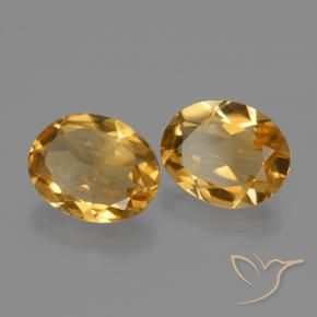 3.69 ctw Golden Citrine Stones, Natural Citrine in Oval Facet Shape for Sale